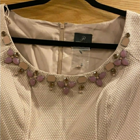 Adrianna Papell Nude Pink Shift Dress - Picture 3 of 8